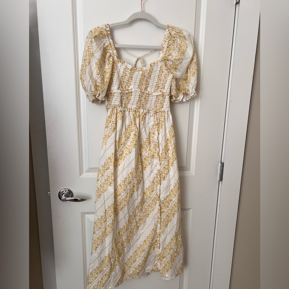 For Love & Lemons Lucie Smocked Midi Dress - Picture 5 of 11